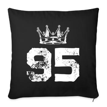 95 Couronne numérique - Housse de coussin décorative 45 x 45 cm - noir - Devant
