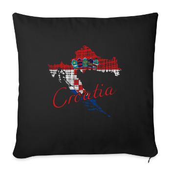 Croatia - Sofakissenbezug 45 x 45 cm - Schwarz - Vorne