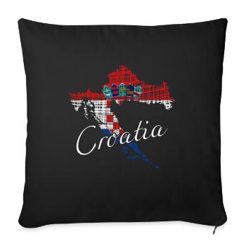 Croatia Kroatien - Sofakissenbezug 45 x 45 cm - Schwarz - Vorne