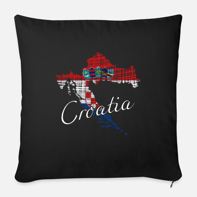 Croatia Kroatien - Sofakissenbezug 45 x 45 cm - Schwarz