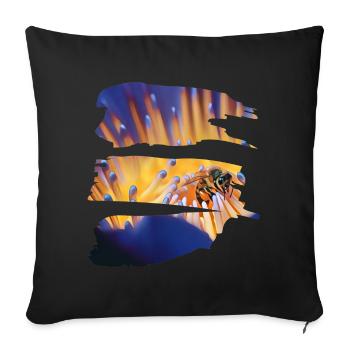 A bee in painting - Sofa pillowcase 17,3'' x 17,3'' (45 x 45 cm) - black - Front