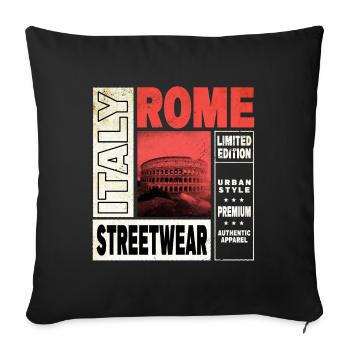 Rome Rome Italy City Skyline Home Love Holiday - Sofa pillowcase 17,3'' x 17,3'' (45 x 45 cm) - black - Front