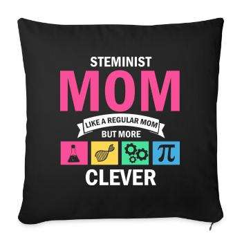 Steminist Science Design for Women Science - Sofa pillowcase 17,3'' x 17,3'' (45 x 45 cm) - black - Front