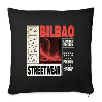 Bilbao Spain City Skyline Holiday Summer - Sofa pillowcase 17,3'' x 17,3'' (45 x 45 cm) - black - Front