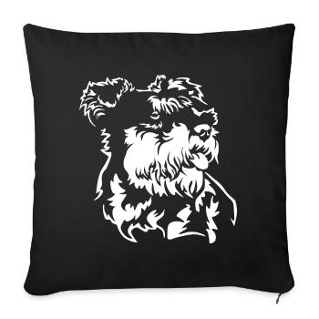 Tête Schnauzer miniature « Black Edition » - Housse de coussin décorative 45 x 45 cm - noir - Devant