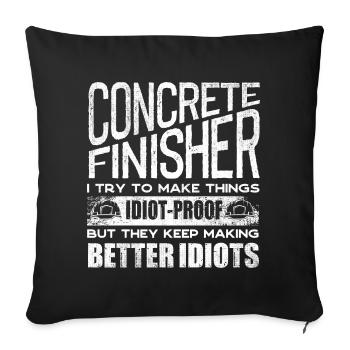 Concrete Finisher Concrete Mixer Construction - Sofa pillowcase 17,3'' x 17,3'' (45 x 45 cm) - black - Front