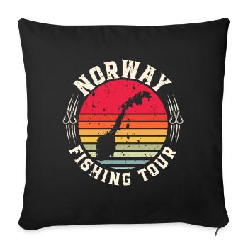 Norway Fishing Tour Fishing Fishing Angler - Sofa pillowcase 17,3'' x 17,3'' (45 x 45 cm) - black - Front