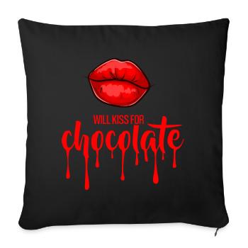 Embrassera pour du chocolat (noir) - Housse de coussin décorative 45 x 45 cm - noir - Devant
