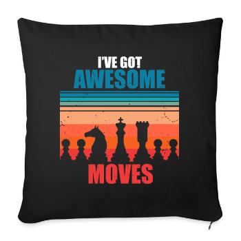 Chess - Sofa pillowcase 17,3'' x 17,3'' (45 x 45 cm) - black - Front