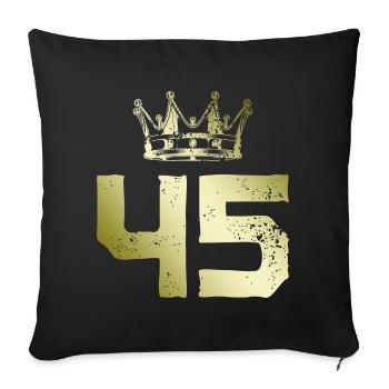 45 Zahl Krone - Sofakissenbezug 45 x 45 cm - Schwarz - Vorne