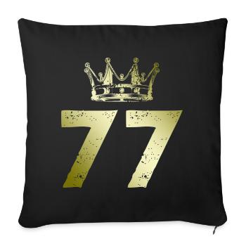 77 Number crown - Sofa pillowcase 17,3'' x 17,3'' (45 x 45 cm) - black - Front