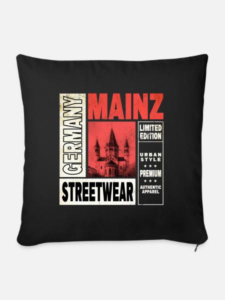 Mainz Deutschland Stadt Skyline Heimat Liebe - Sofakissenbezug 45 x 45 cm - Schwarz