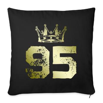 95 Number crown - Sofa pillowcase 17,3'' x 17,3'' (45 x 45 cm) - black - Front