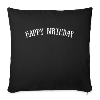 Bon anniversaire - Housse de coussin décorative 45 x 45 cm - noir - Devant