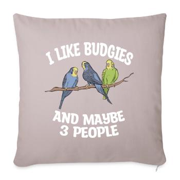 Amoureux de Budgerigar - Housse de coussin décorative 45 x 45 cm - taupe clair - Devant
