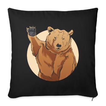 Russian bear with the slogan Russian soul for - Sofa pillowcase 17,3'' x 17,3'' (45 x 45 cm) - black - Front