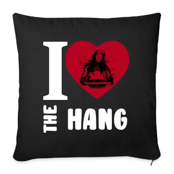 J’aime Hang Lover Heart Hang Music Fan - Housse de coussin décorative 45 x 45 cm - noir - Devant