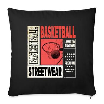 Basketball Basketballer Korb Dunking Vintage Retro - Sofakissenbezug 45 x 45 cm - Schwarz - Vorne