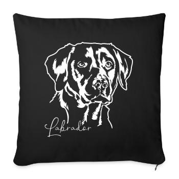 LABRADOR RETRIEVER Dogs Dog Labbi Wilsigns - Sofa pillowcase 17,3'' x 17,3'' (45 x 45 cm) - black - Front