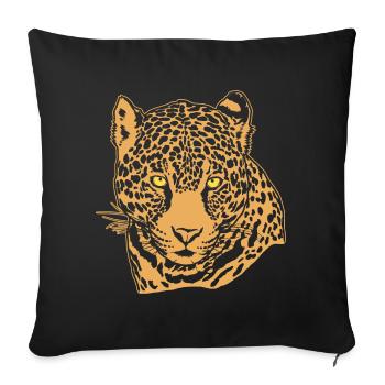 Jaguar Face Graphique Cool Big Cat Wild Animal Lover - Housse de coussin décorative 45 x 45 cm - noir - Devant