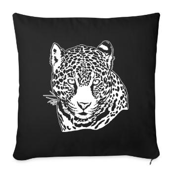 Jaguar Face Graphique Cool Big Cat Wild Animal Lover - Housse de coussin décorative 45 x 45 cm - noir - Devant