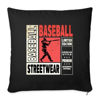 Baseball Baseballspieler USA Sport Vintage Retro - Sofakissenbezug 45 x 45 cm - Schwarz - Vorne