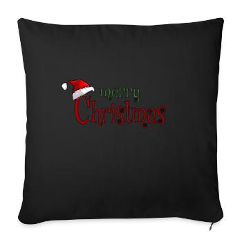 Joyeux Noël Red Santa Hat vintage - Housse de coussin décorative 45 x 45 cm - noir - Devant