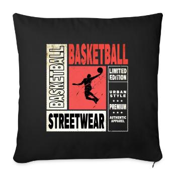 Basketball Basketball Player Dunking Sport Player - Sofa pillowcase 17,3'' x 17,3'' (45 x 45 cm) - black - Front