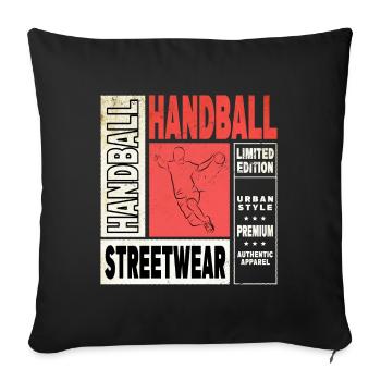 Handball Handball Player Handball Player Vintage Retro - Housse de coussin décorative 45 x 45 cm - noir - Devant