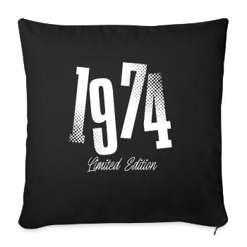 1974 Born birthday Year of construction - Sofa pillowcase 17,3'' x 17,3'' (45 x 45 cm) - black - Front