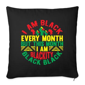 Black Excellence Monthly Celebrations - Sofa pillowcase 17,3'' x 17,3'' (45 x 45 cm) - black - Front