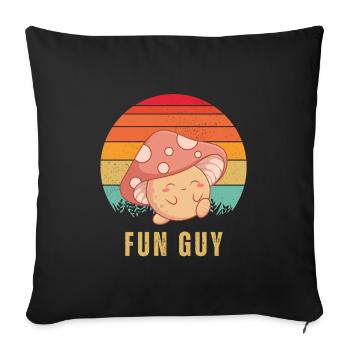 Fun Guy Retro Sonnenuntergang - Sofakissenbezug 45 x 45 cm - Schwarz - Vorne