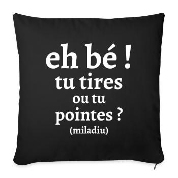 pétanque, fan de pétanque, bouliste - Housse de coussin décorative 45 x 45 cm - noir - Devant