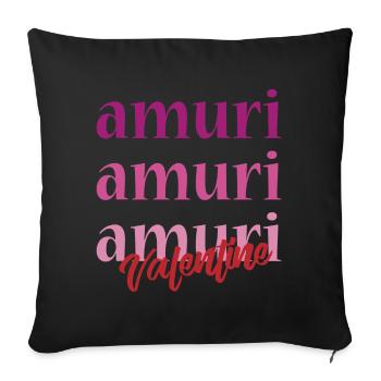 T-shirt Amuri Sicilien Amour Saint-Valentin - Housse de coussin décorative 45 x 45 cm - noir - Devant