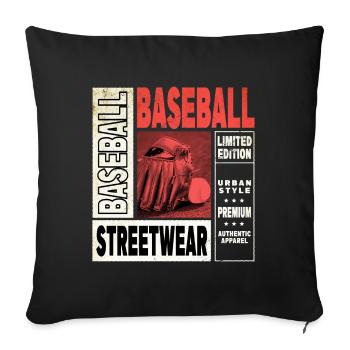 Baseball Baseballspieler USA Sport Vintage Retro - Sofakissenbezug 45 x 45 cm - Schwarz - Vorne