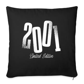 2001 Année de naissance Année de naissance - Housse de coussin décorative 45 x 45 cm - noir - Devant