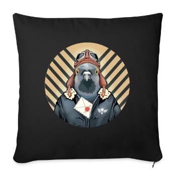 Pigeon La Poste - Sofa pillowcase 17,3'' x 17,3'' (45 x 45 cm) - black - Front