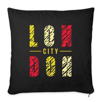 London - Sofa pillowcase 17,3'' x 17,3'' (45 x 45 cm) - black - Front