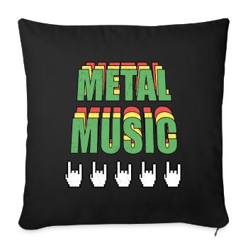 Metal Music Retro - Sofa pillowcase 17,3'' x 17,3'' (45 x 45 cm) - black - Front