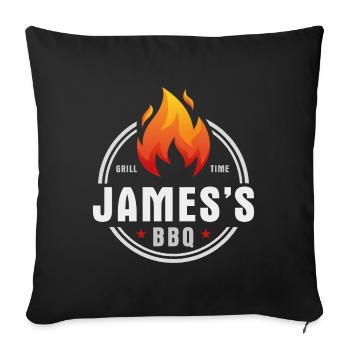 Jamess BBQ - Sofa pillowcase 17,3'' x 17,3'' (45 x 45 cm) - black - Front