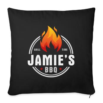 Jamies BBQ - Sofa pillowcase 17,3'' x 17,3'' (45 x 45 cm) - black - Front