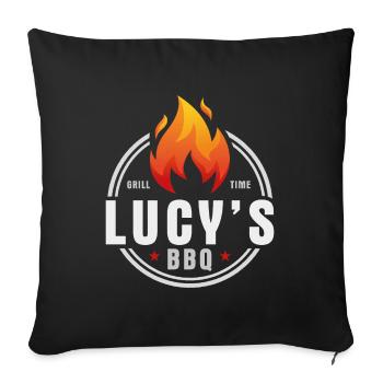 Lucys BBQ - Housse de coussin décorative 45 x 45 cm - noir - Devant