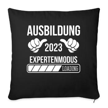 Azubi Geschenk Ausbildung 2023 Lehrling Spruch - Sofakissenbezug 45 x 45 cm - Schwarz - Vorne