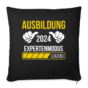 Azubi Geschenk Ausbildung 2024 Lehrling Spruch - Sofakissenbezug 45 x 45 cm - Schwarz - Vorne