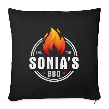 Sonias BBQ - Sofa pillowcase 17,3'' x 17,3'' (45 x 45 cm) - black - Front
