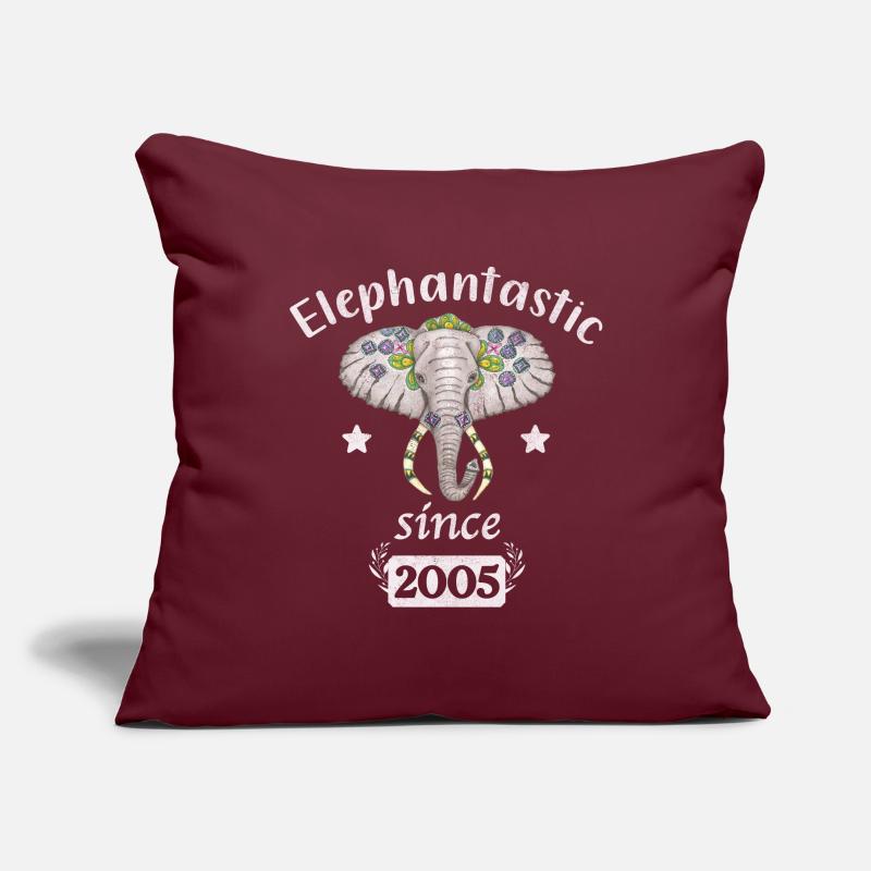 Elephantastic since 2005, elephant head decorated Sofa pillowcase 17,3'' x 17,3'' (45 x 45 cm)