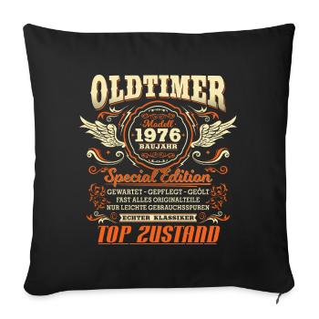 Oldtimer Baujahr 1976 Jahrgang Geburtstag Geschenk - Sofakissenbezug 45 x 45 cm - Schwarz - Vorne
