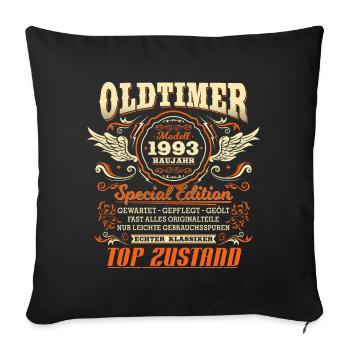 Oldtimer Baujahr 1993 Jahrgang Geburtstag Geschenk - Sofakissenbezug 45 x 45 cm - Schwarz - Vorne