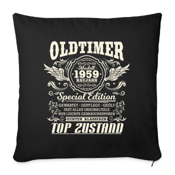 Oldtimer Baujahr 1959 Jahrgang Geburtstag Geschenk - Sofakissenbezug 45 x 45 cm - Schwarz - Vorne