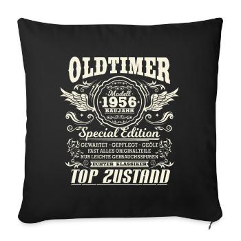 Oldtimer Baujahr 1956 Jahrgang Geburtstag Geschenk - Sofakissenbezug 45 x 45 cm - Schwarz - Vorne